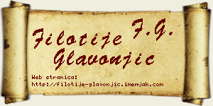 Filotije Glavonjić vizit kartica